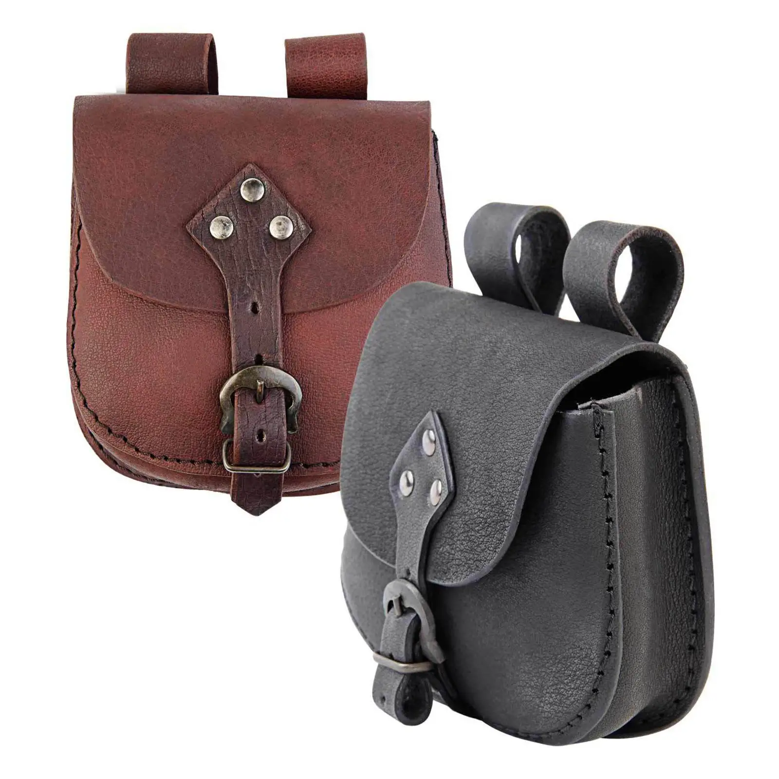 PU Leather Belt Pouch Vintage Style Waist Pouch for Performance Adults Stage