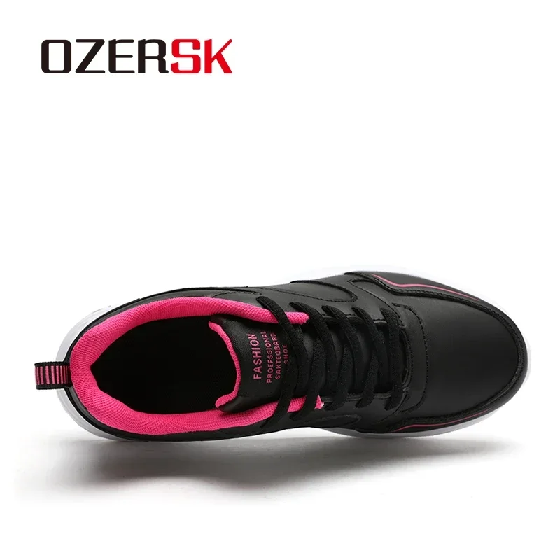 OZERSK Spring And Autumn New Pu Leather Sneakers Shoes For Women Students Versatile Casual Footwear Comfortable Shoes Woman