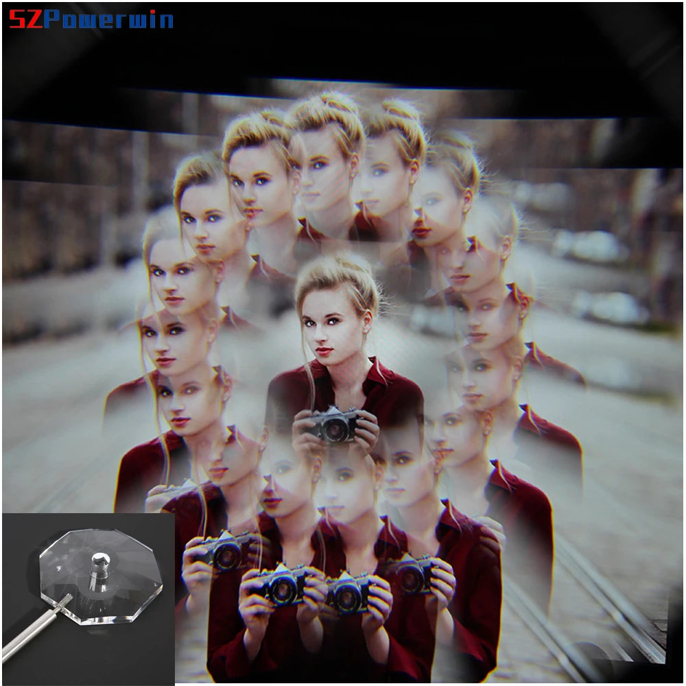 Szpowerwin写真プリズムフィルターdslrsrカメラレンズクリスタルガラスフォトスタジオ1/4ネジアダプターマウントぼかし分割画像