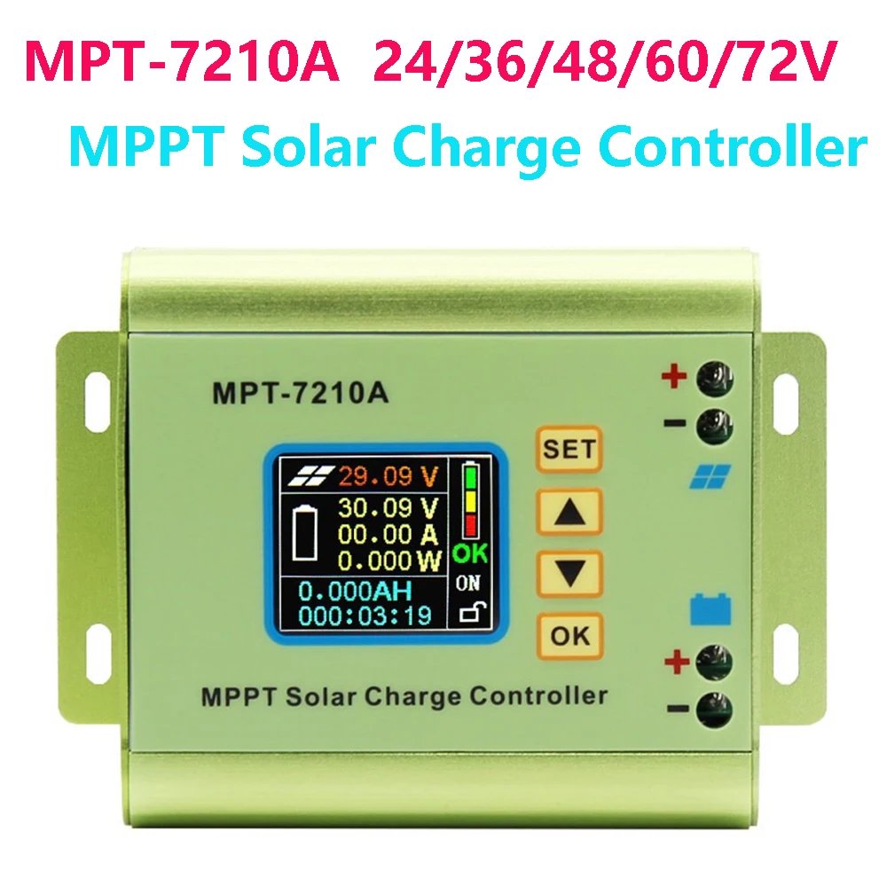 

JUNCTEK MPT-7210A MPPT Solar Charge Controller 24/36/48/60/72V Solar Regulator Battery Charger Panel Boost Voltage Module 600W