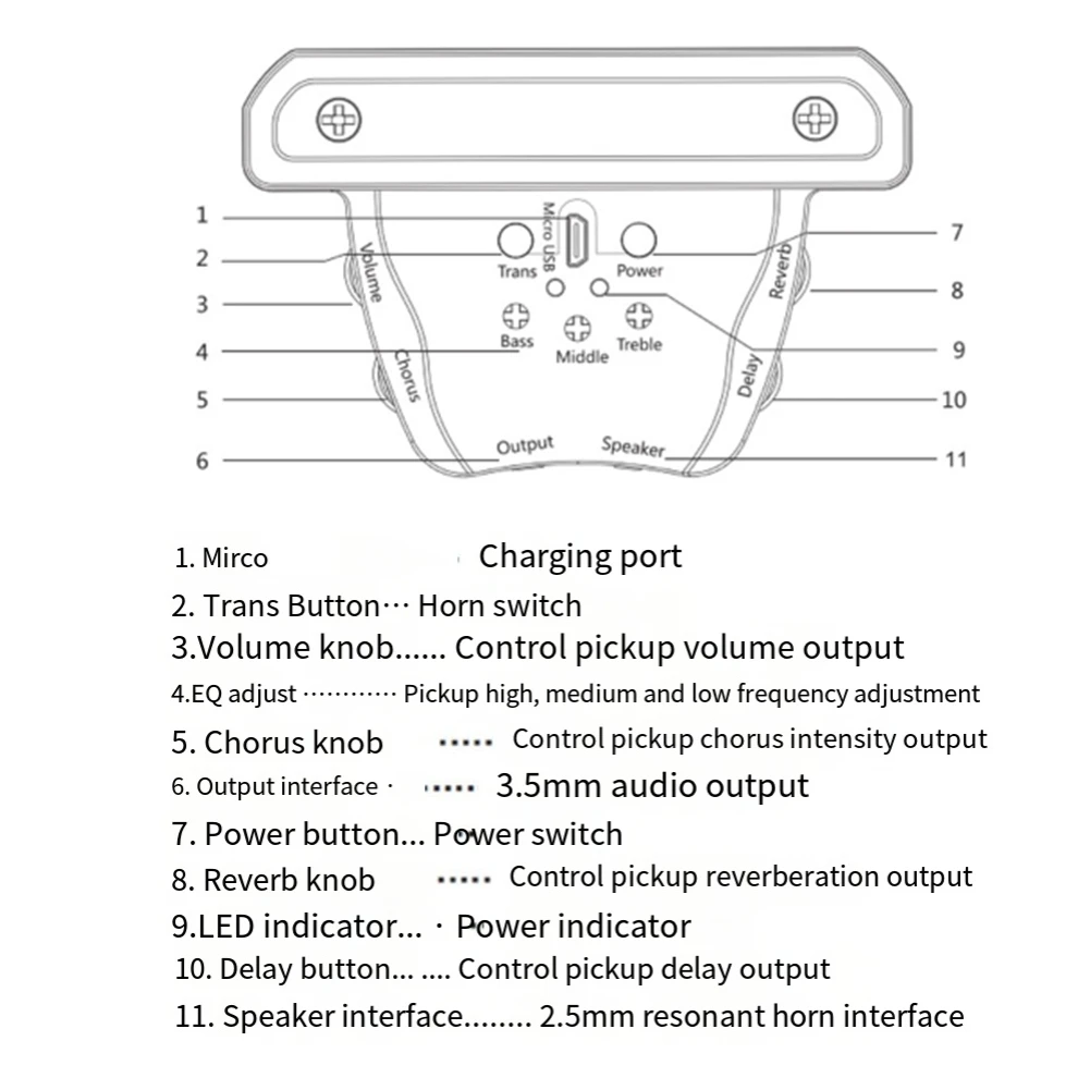 B53CC JS-APE301 Acoustic Guitar Vibration Pickup Vibration Musical Instrument Accessories