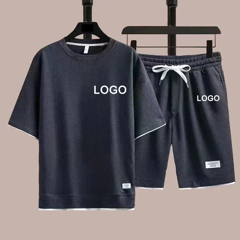 Customized Printed T-shirts Short Pants 2-Piece Suit Men Summer Fashion Short Sleeve Tracksuit Set Shorts Streetwear Tee Tops - Image 3