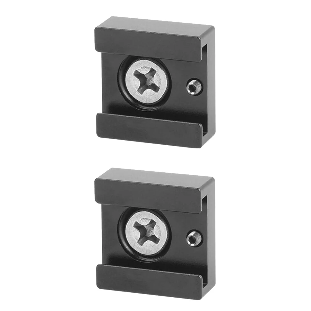 

2pcs Cold Shoe Mount Adapter Aluminum Alloy Flash Bracket 1/4" Thread For Led Light Monitor Mic Rig