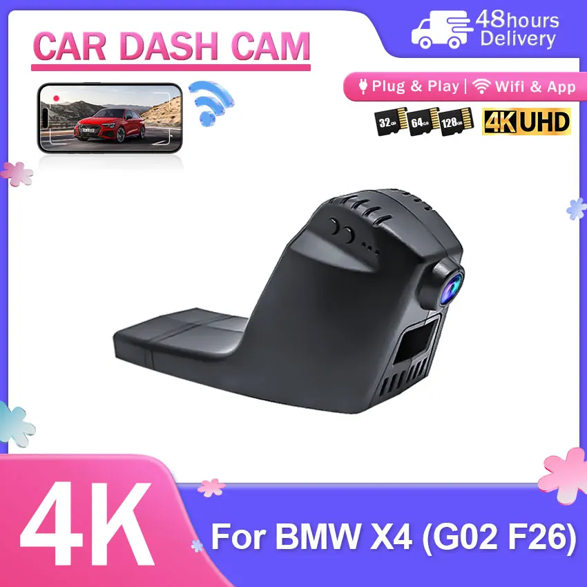 Night vision 4K car camera For BMW X4 (G02) 2019-2025 With &APP Control 4K Dashcam