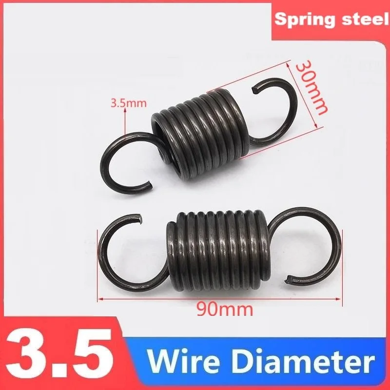 Resorte de gancho único de acero con resorte, resorte de tensión, diámetro del cable 3,5 mm, diámetro exterior 20/25/30 mm, longitud 80/100/120/180/200/220/250/280/300 mm.