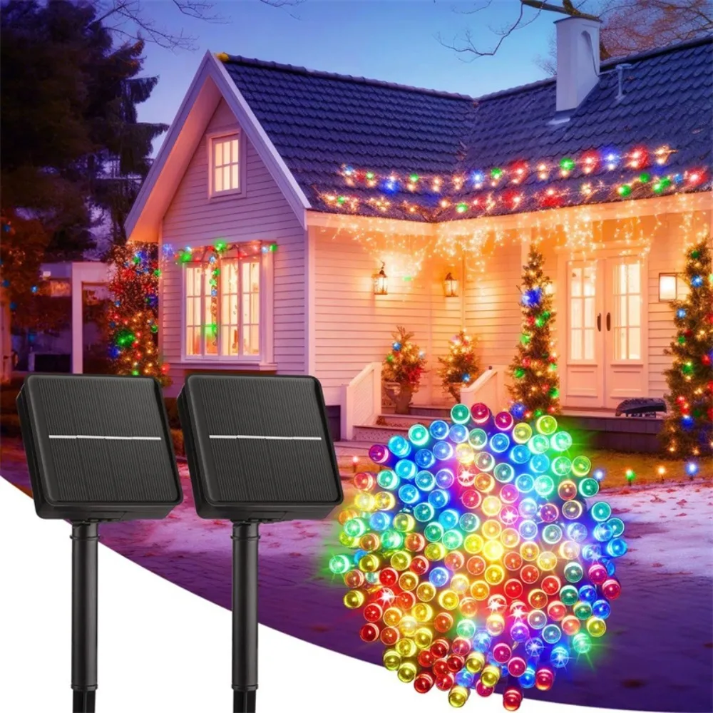 

5/7/12/22M Solar LED Icicle Fairy String Lights for Garland Lamp Outdoor Garden Christmas Tree Wedding Party Home Decoration