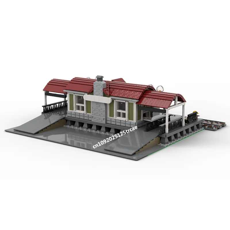 New City Hot Street View Moc Modular หลังคาโค้งสถานีรถไฟชุดบล็อกอาคาร DIY ไอเดียสร้างสรรค์ของเล่นเด็กของขวัญวันเกิด