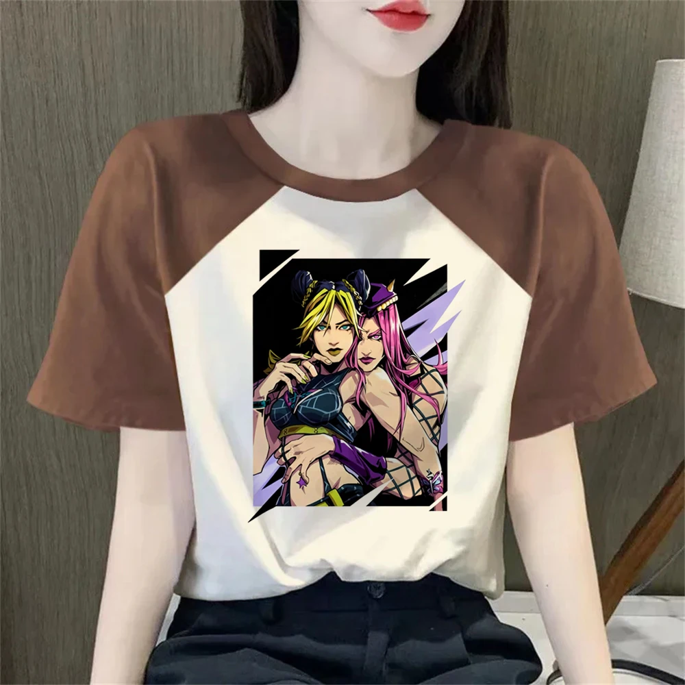 Jojo's Bizarre Adventure t shirt female y2k anime gothic top tees baddie grunge harajuku