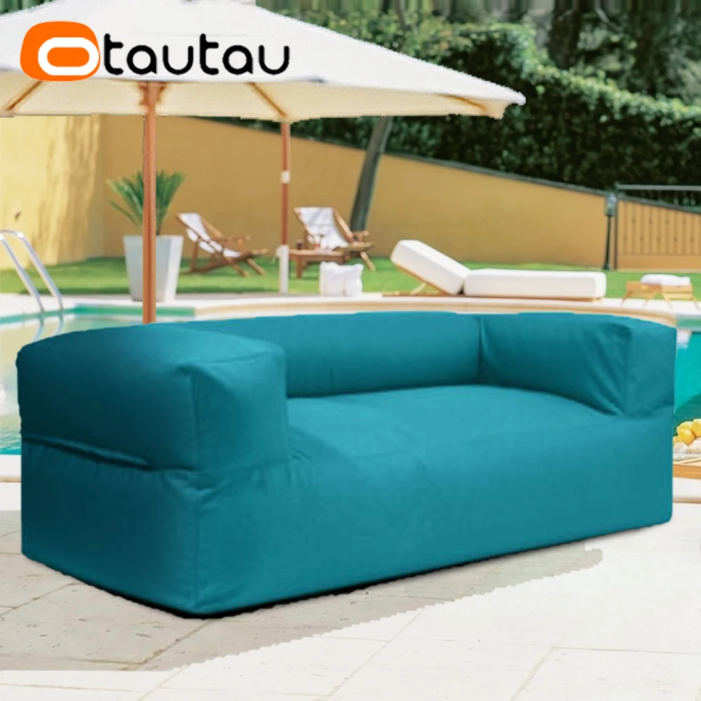 

OTAUTAU 2-seat Outdoor Bean Bag Cover Swim Pool Beach Club Couch Armchair SF498【No Filler!You Need To Fill It By Yourself !】