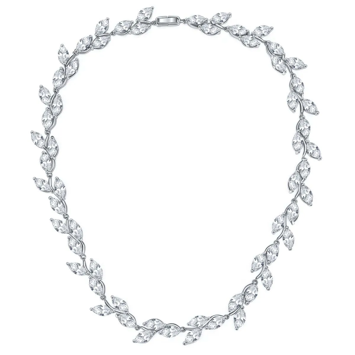 YUNTONG Lefei الموضة العصرية الفاخرة الكلاسيكية مويسانيتي 48 CT الماس مجموعة العين يترك القلائد للنساء s925 الفضة والمجوهرات هدية