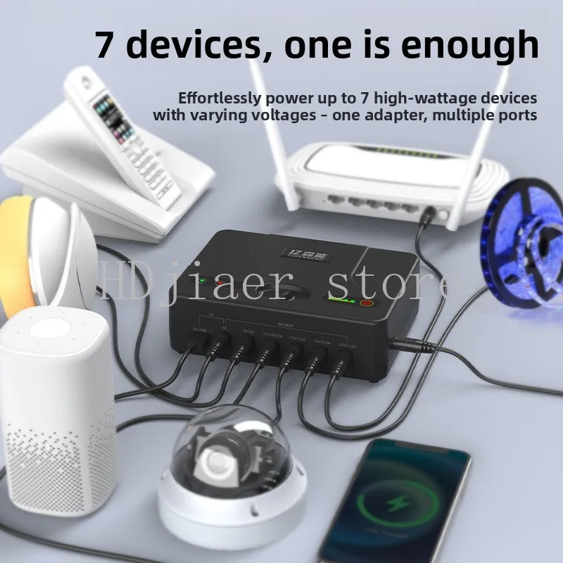 Multifunctional 42000mAh Backup Lithium Battery: 12V/24V/5V-19V UPS for Router/Optical Modem/LED Lights