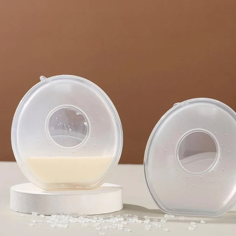 측정 60ml 용량 2pcs에 내장 된 인체 공학적 실리콘 모유 수집기