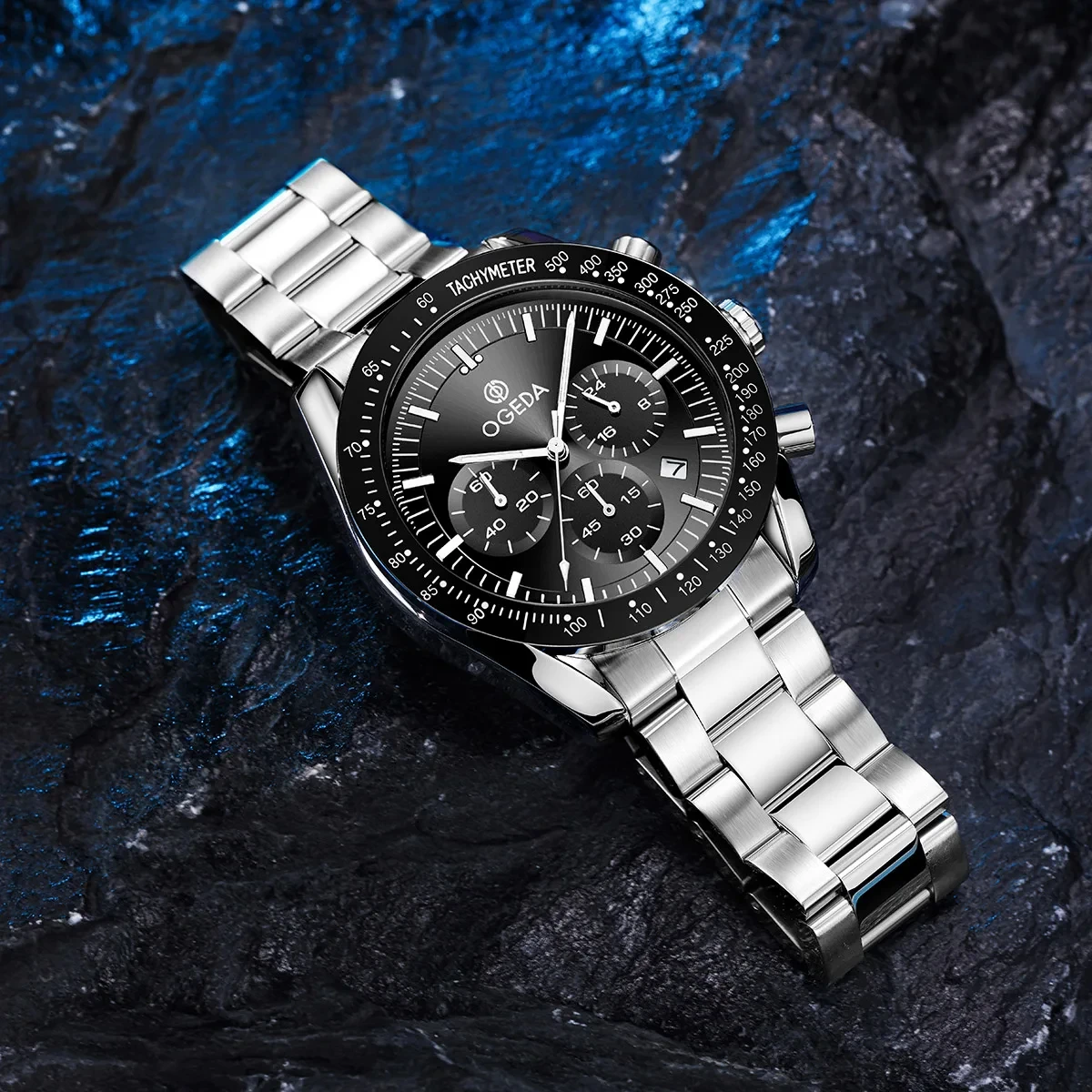 

OGEDA 2025 новые модные мужские кварцевые часы Hardlex с циферблатом и окном 3 бара, водонепроницаемые часы из минерального стекла из сплава, relojes para hombres