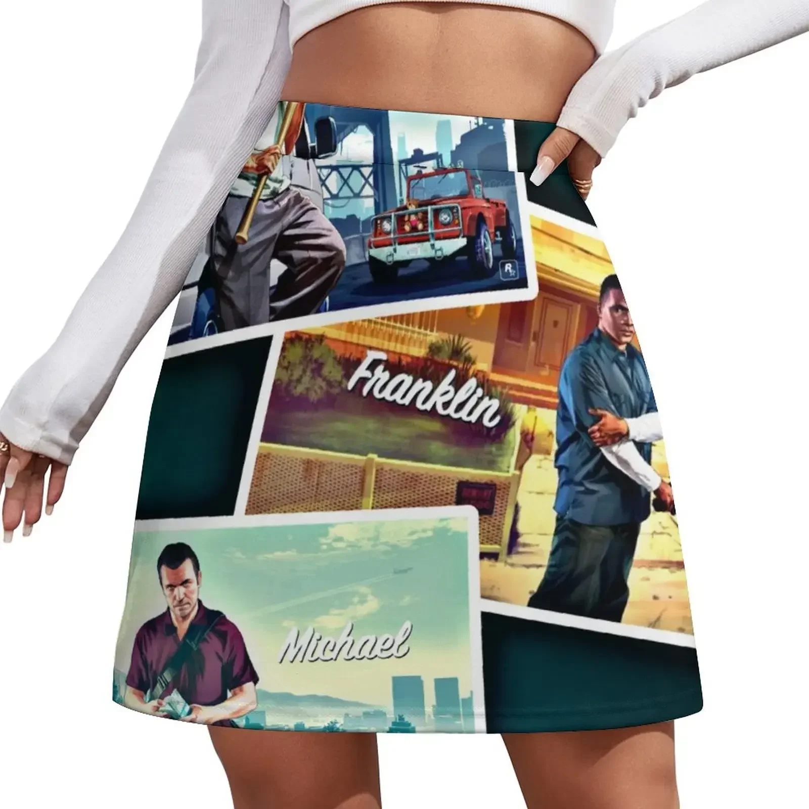 GTA V Story colección de personajes minifalda uniforme escolar vestidos de fiesta elegantes para mujer 2024 falda de mujer vestido de mujer