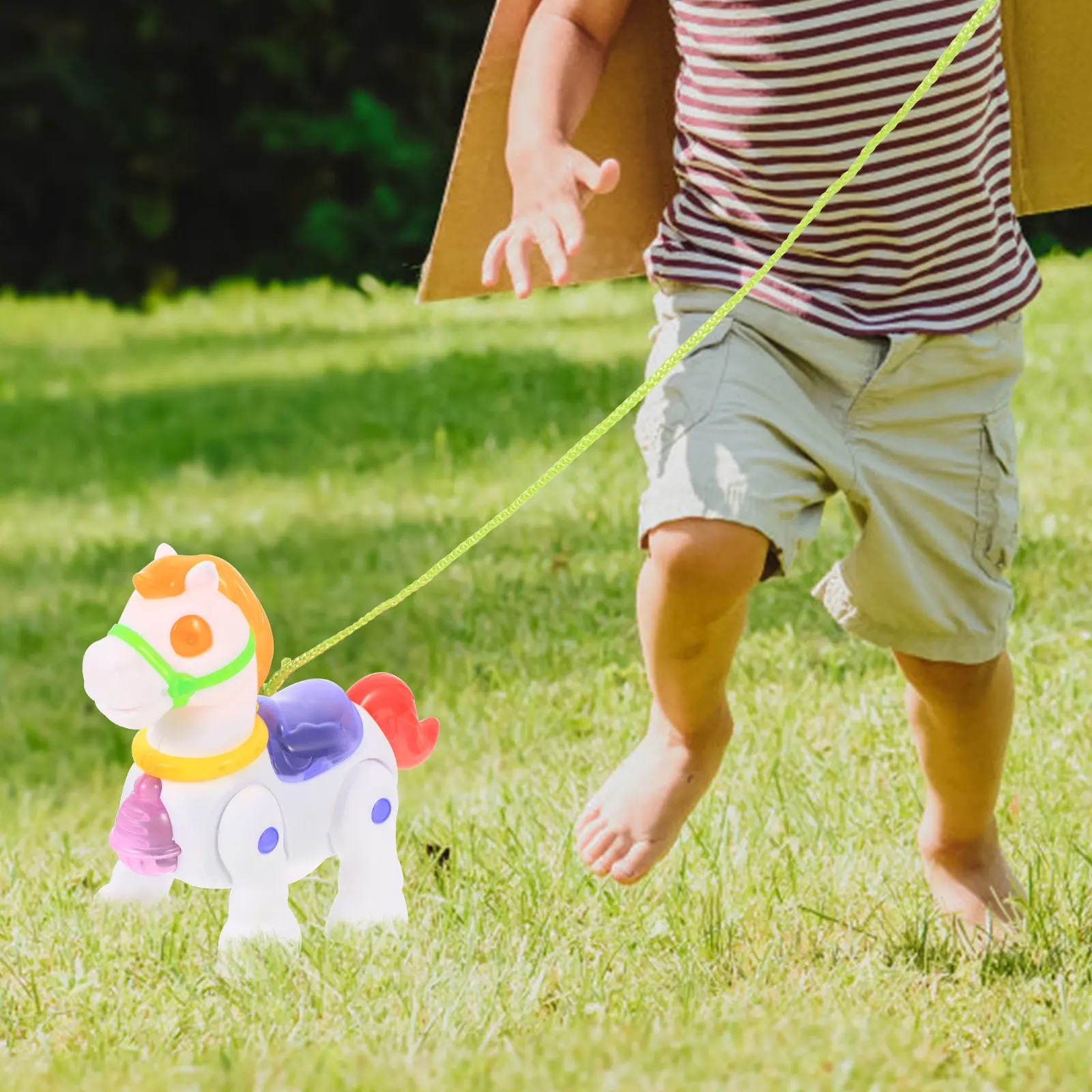 

Funny Electric Walking Horse for Children Educational Leash Motor Skills Toddler Boys Colorful Sound Night Light Playing