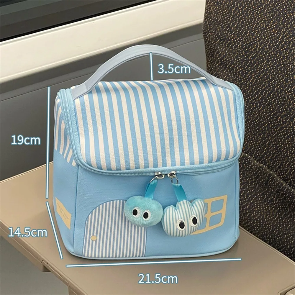 

Pu Handheld Makeup Bag Clutch Bag Cartoon House Shape Cosmetic Bag Waterproof Multifunctional Skincare Storage Bag Travel