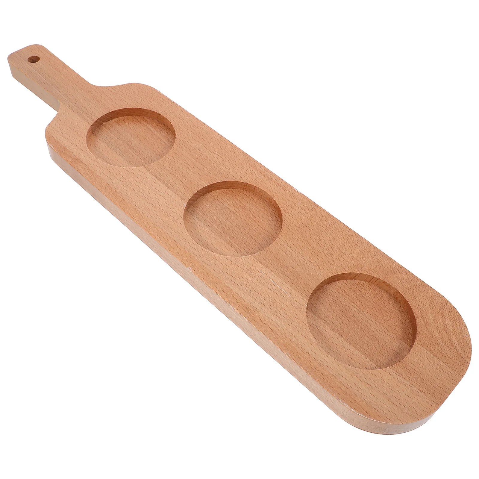 3 حفرة خشبية شرب الطيران مجلس صينية تقديم مع مقبض للحانات Ktv الفنادق الحرفية البيرة تذوق النبيذ خشبية كأس للنبيذ مجداف #2