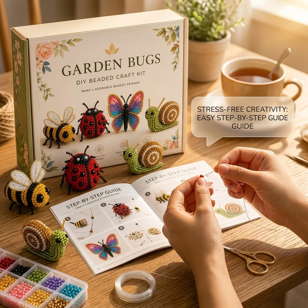 Full Handmade Bead Insect Diy Craft Kit With Tutorial Beading Colorful Beads Desktop Ornaments Shoe Charms Home Decor Accessorie
