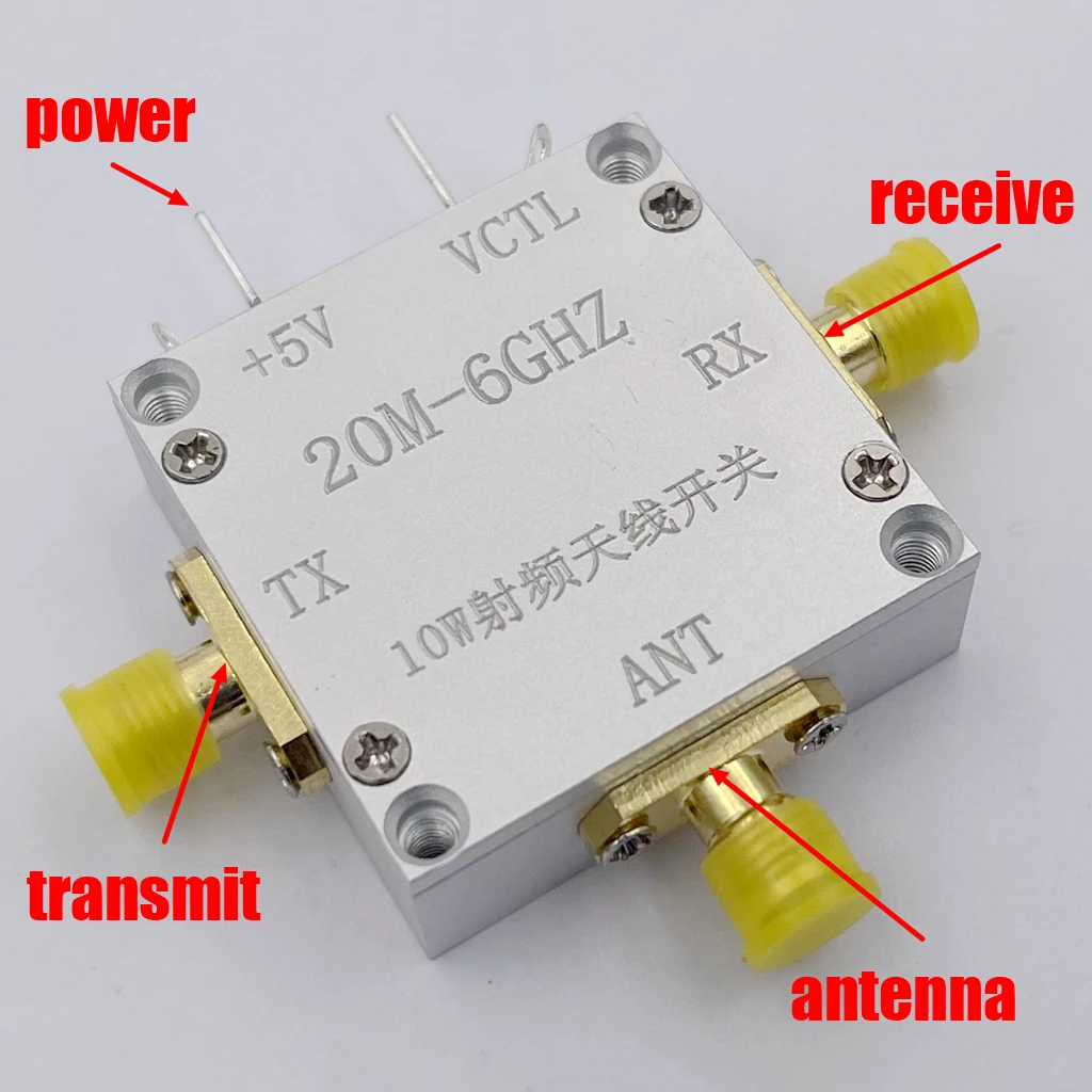 20Mhz-6Ghz 40DB 10W przełącznik antenowy RF przełącznik odbiornik antenowy do krótkofalowca