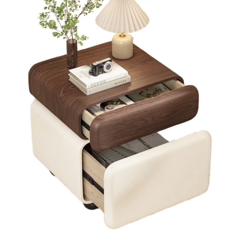hh-Multi Functional Nightstand Bedside Integrated Cream Enlarged Intelligent Bedside Storage Cabinet Muebles Bedroom Furniture^