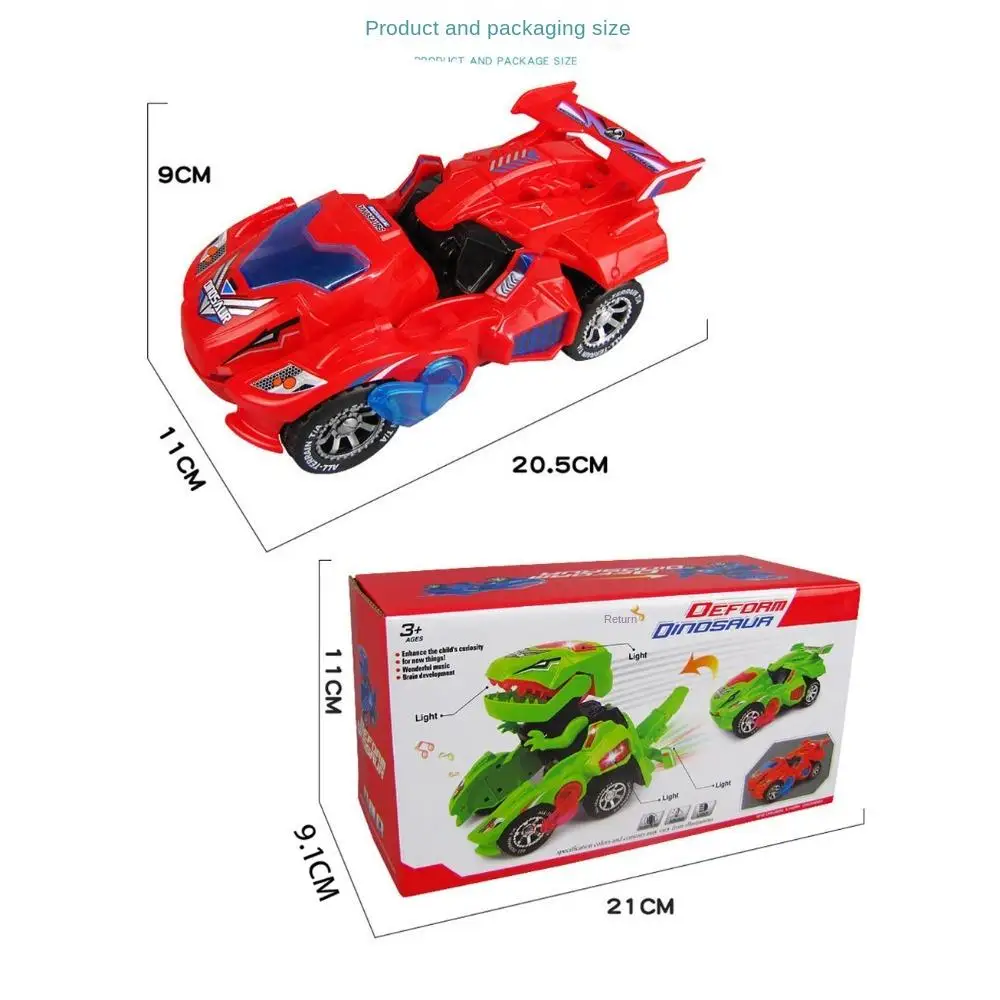 With LED Light Electric Transforming Dinosaur Car Toy Deform Toys Model Dinosaur Car Educational 2 In 1