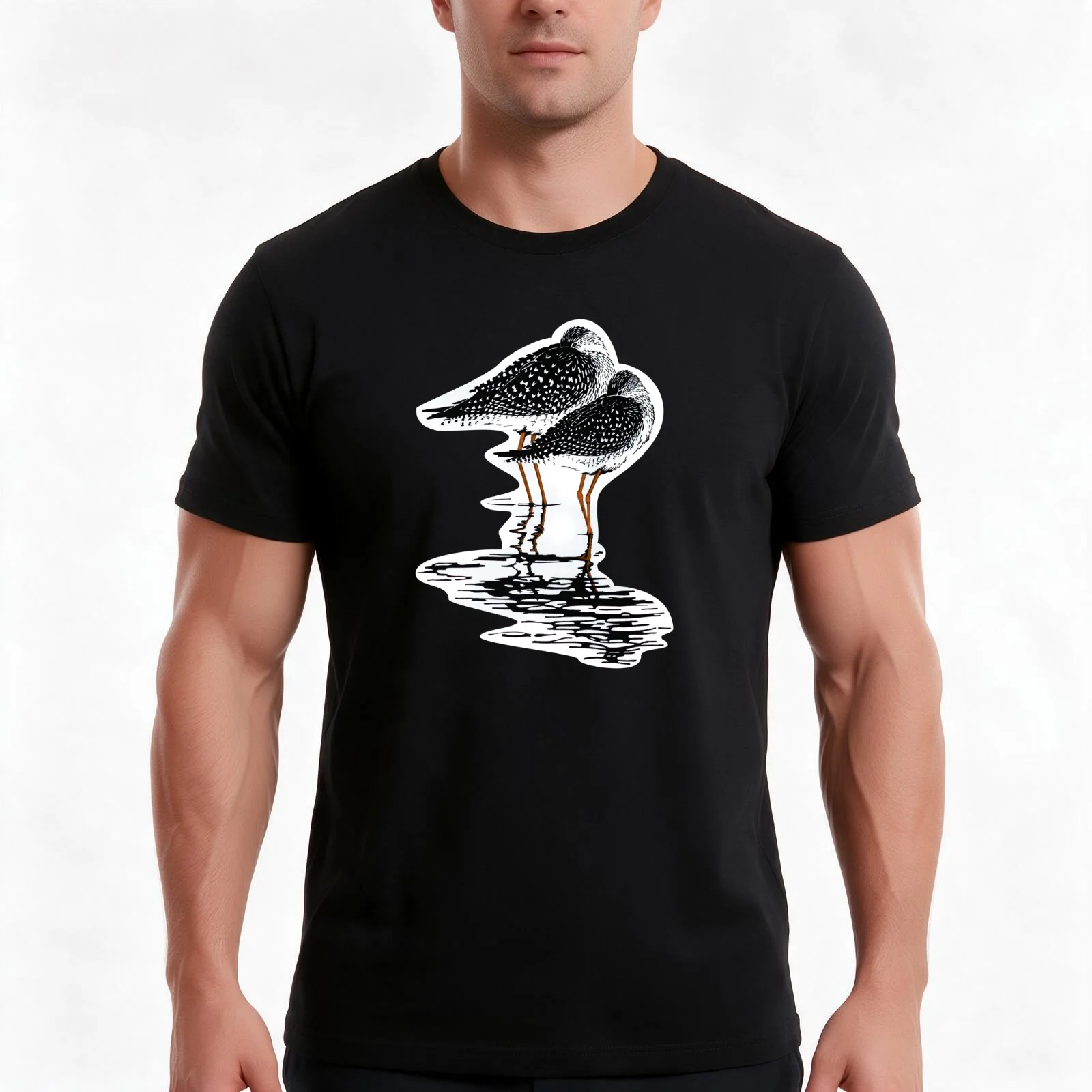 Yellow Legs in the Stream T-Shirt, Summer Casual Cotton Tee, Oversized Streetwear Tops, Vintage Graphic Print, Unisex Men Women