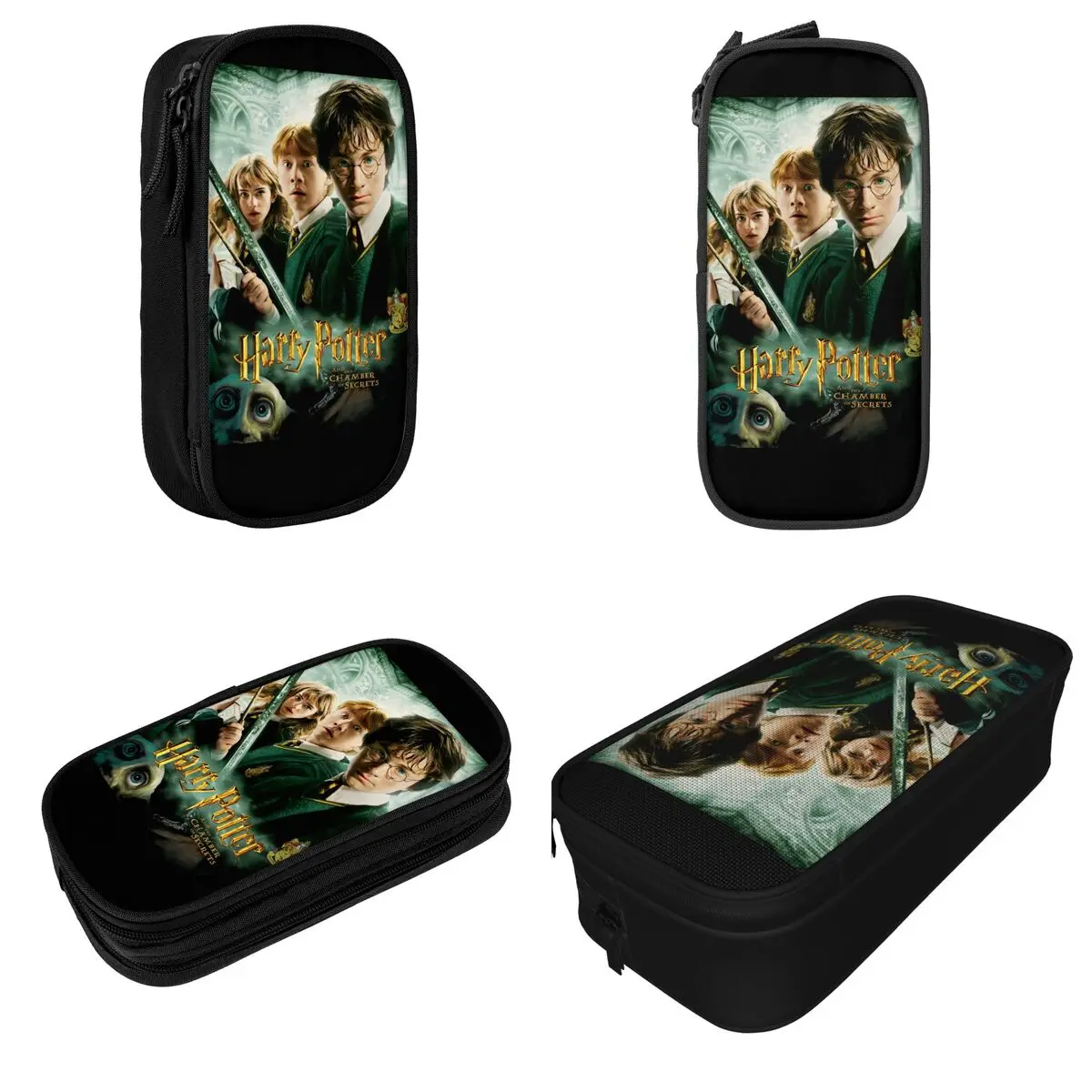 Lovely Potters Ron Hermione Dobby Group Pencil Case Pencilcases Pen Holder Large Storage Bags School Supplies Zipper Stationery