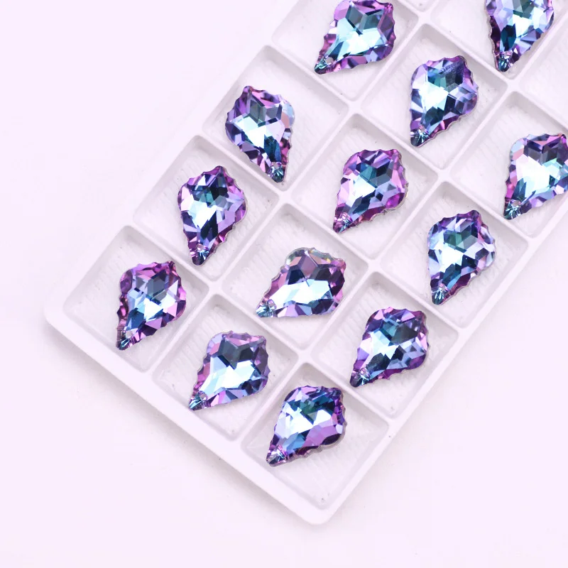 22mm Single Hole Charms Crystal Baroque Pendants Maple Leaf Shape Glass Beads For Jewelry Making Necklace Earrings DIY