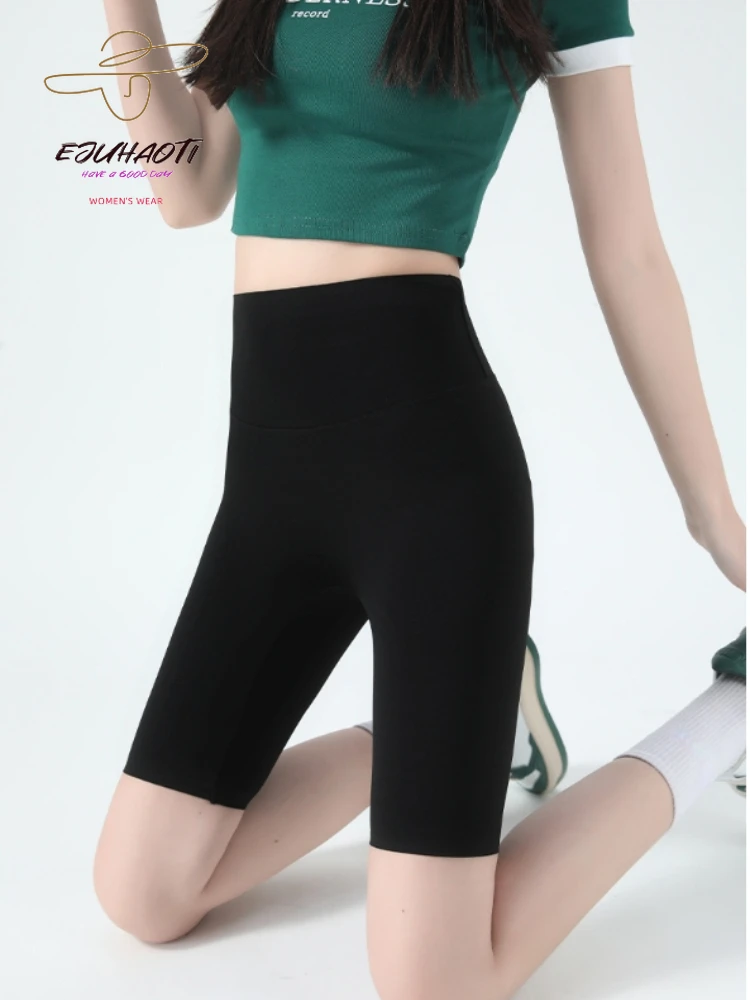 Pantalones de tiburón de cinco puntos para mujer, mallas deportivas de cintura alta para Realce de glúteos, Yoga, Fitness, ciclismo, 2024