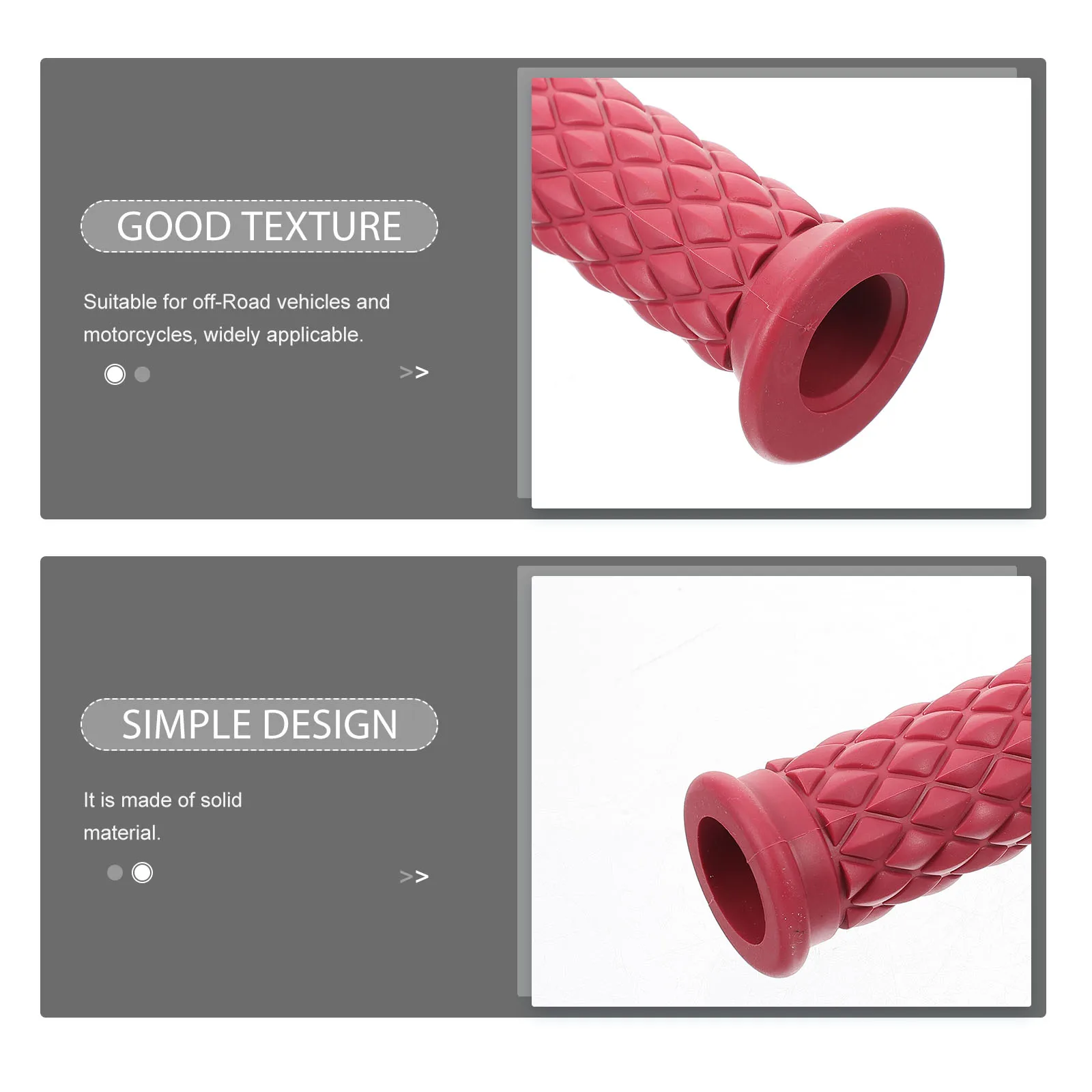 

2pcs Motorcycle Handlebar Grips Rubber Motorbike Hand Grip Ergonomic Anti-Slip Replacement For Most Bikes Durable Ride