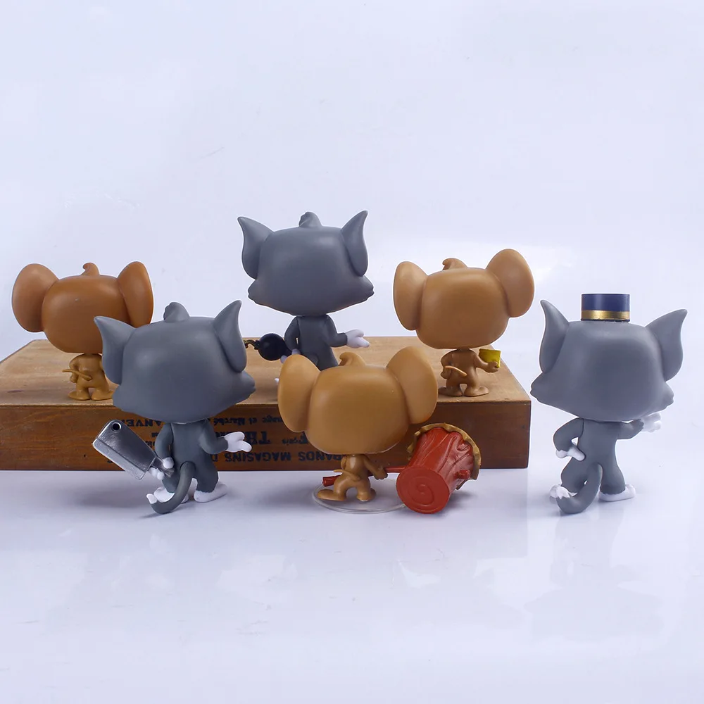 [Funny] 6pcs/lot Disney Cartoon Anime Tom and Jerry Action figure toys statue collection model home decoration Girl kids gift