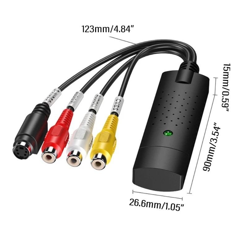 2023 New USB Video Card USB2.0 Video Converter with USB Cable for Video Recording and Editing Highly Resolution