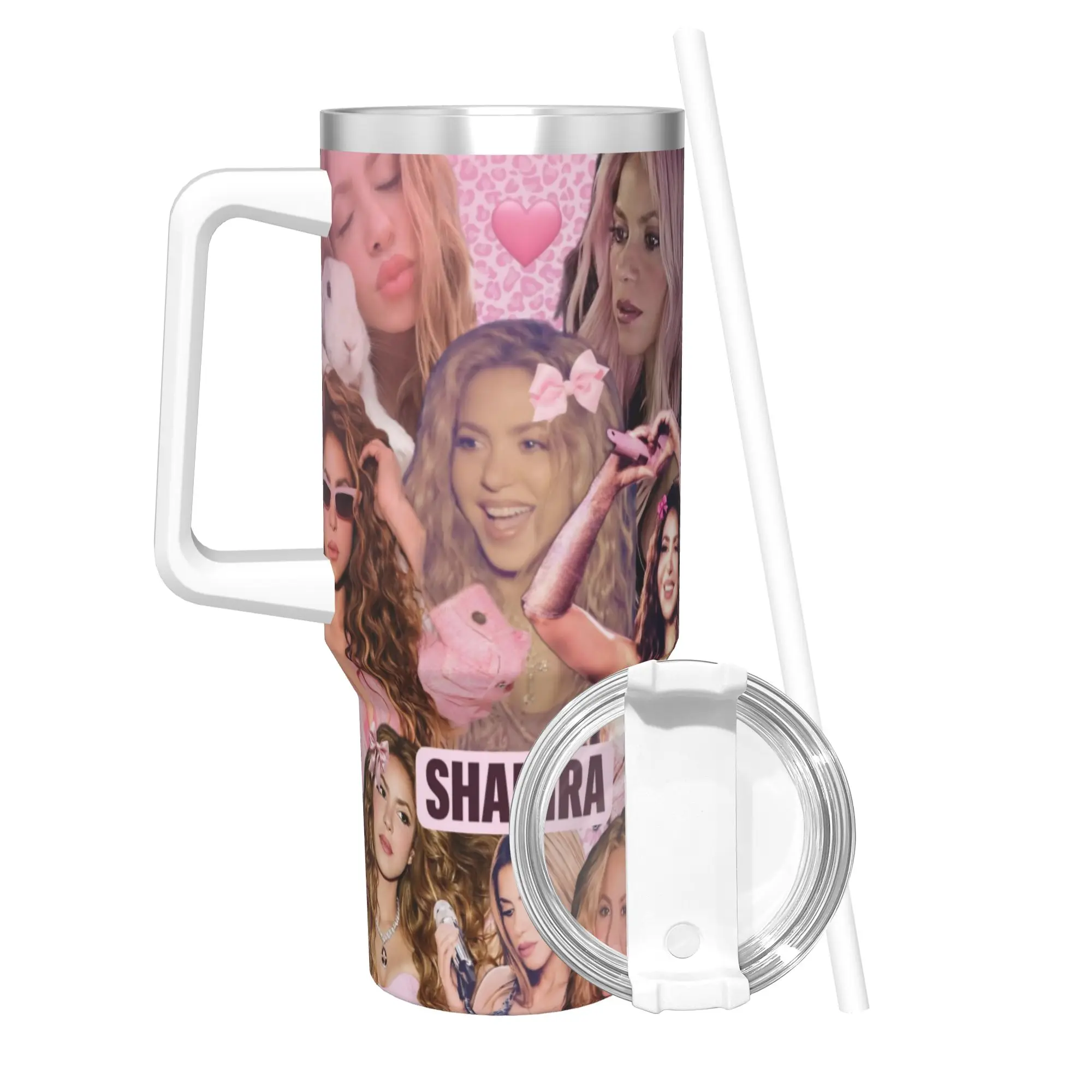 Shakira Singer Tumbler 40oz Stainless Steel Double Wall Vacuum Insulated  Tumblers Mug With Straw