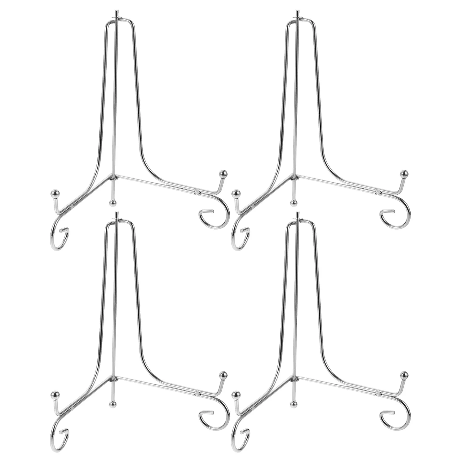4Pcs Iron Plate Stand Metal Display Easel Decorative Stable Holder for Plates Awards Photo Frames