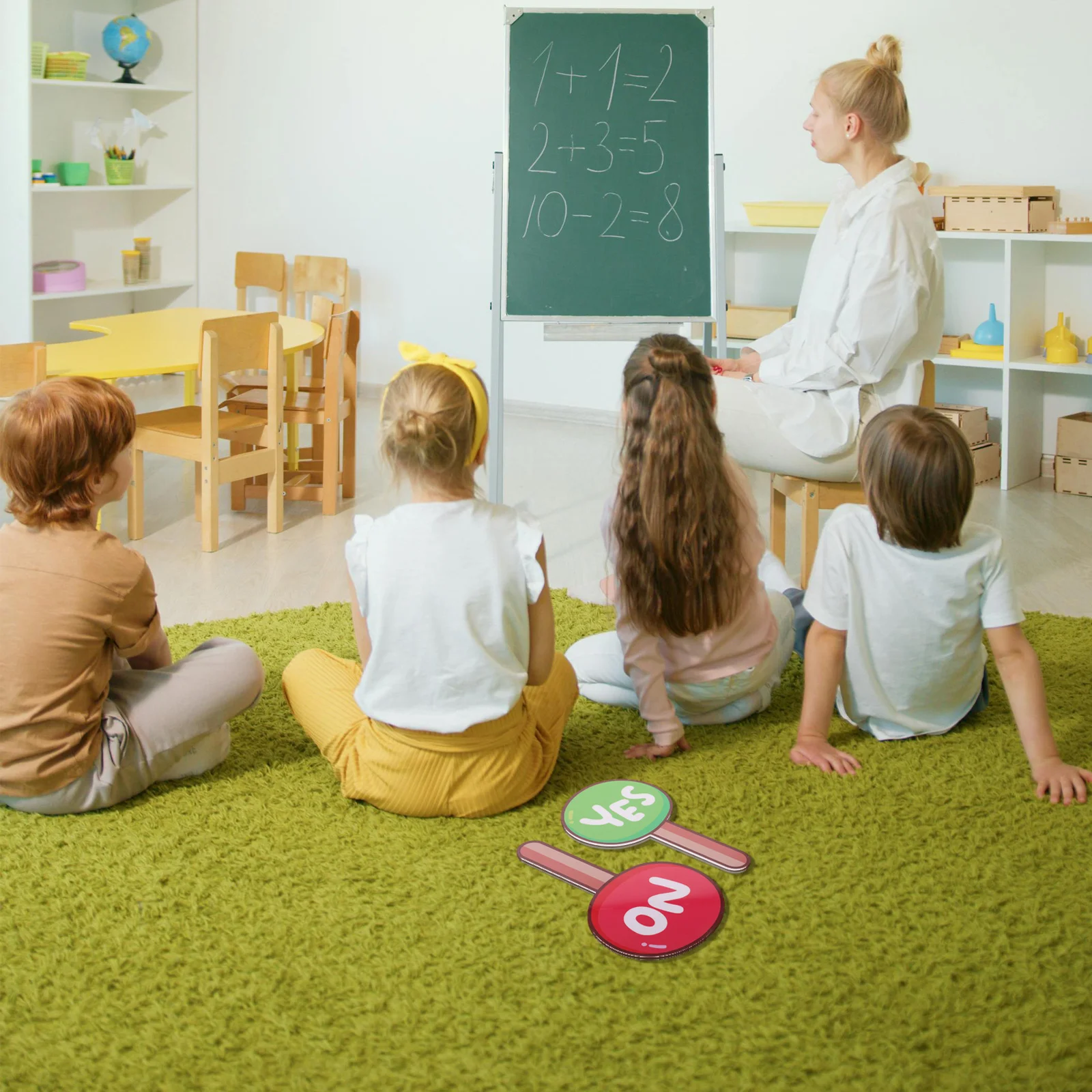 2pcs Reusable Yes No Paddle Voting Board Classroom Judging Tool For School Competition Event Plastic Portable Teaching Aid