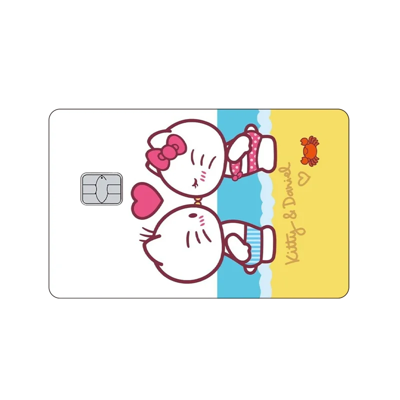 2024 Kawaii Hello Kitty Credit Card Skin Stickers Anime Fashion Small Chip Ultra Thin Credit Debit Cards Skin Tape Couples Gifts