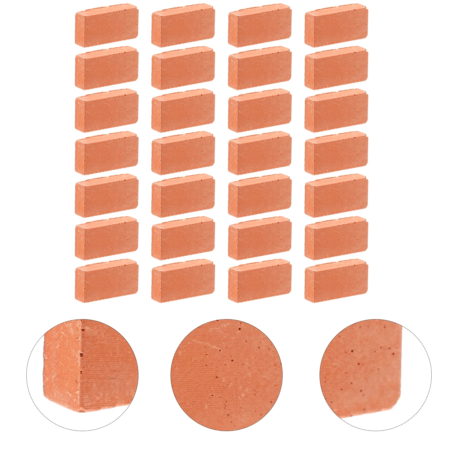 

200 Pcs Mini Red Bricks Building Accessories Miniature Small Models for Walls Rectangle House Supplies Dollhouse Decors
