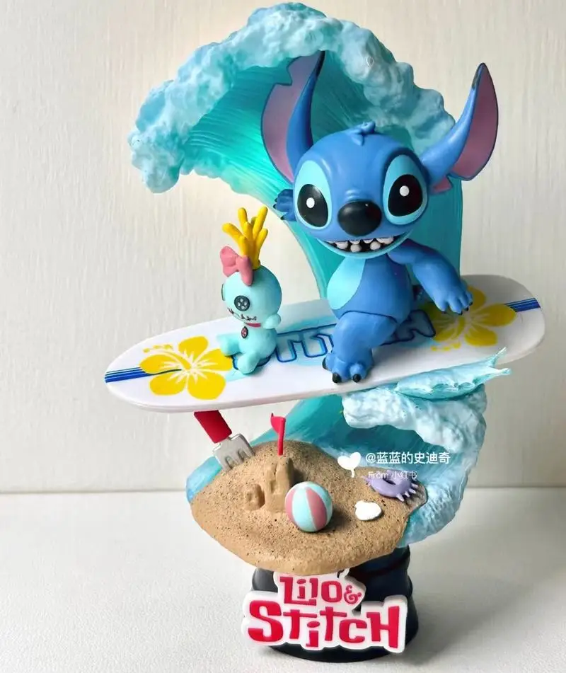 漫画ステッチ夏休みサーフィングッズおもちゃモデル寝室の装飾ギフトトレンディな玩具アクションフィギュアロボットおもちゃ