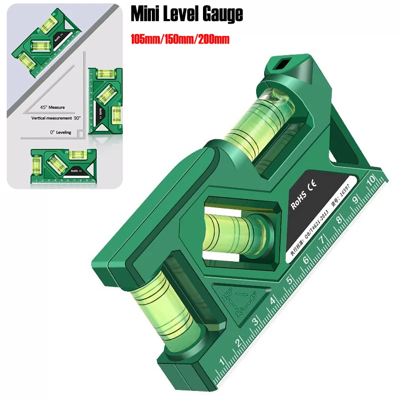 3 في 1 مقياس مستوى صغير عالي الدقة قياس أفقي عمودي متري حاكم المنقلة أدوات قياس مغناطيسية محمولة