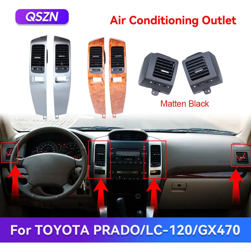 

QSZN Car Air Conditioner Outlet Frame A/C Vents Plate Panel Accessories For Toyota Land Cruiser Prado120 Lexus GX470 2003-2009