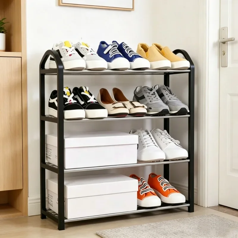 

Simple Dustproof Door Shoe Rack Space Saving Small Storage Cabinet Home Dormitory Female Multipurpose Shoe Organizer Shelf