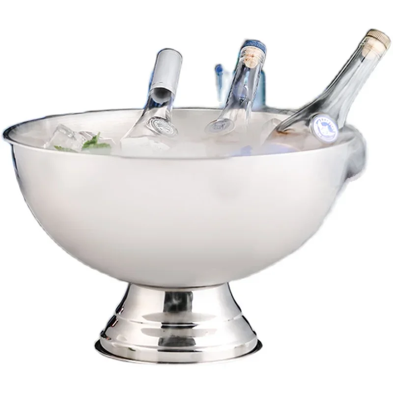 

Large Stainless Steel Champagne Basin Ice Bucket Bar Ice Cube Iced Cold Wine Beer Red Wine Ice Bucket