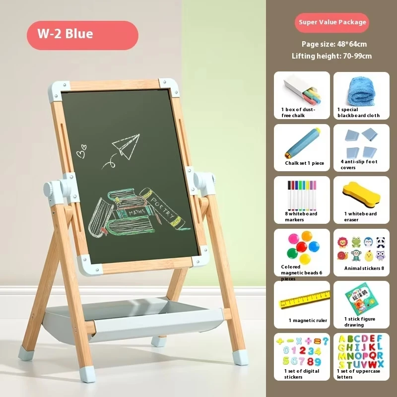 

Home-use children's magnetic graffiti dual-sided drawing blackboard stand-style dust-free drawing board for toddlers and babies