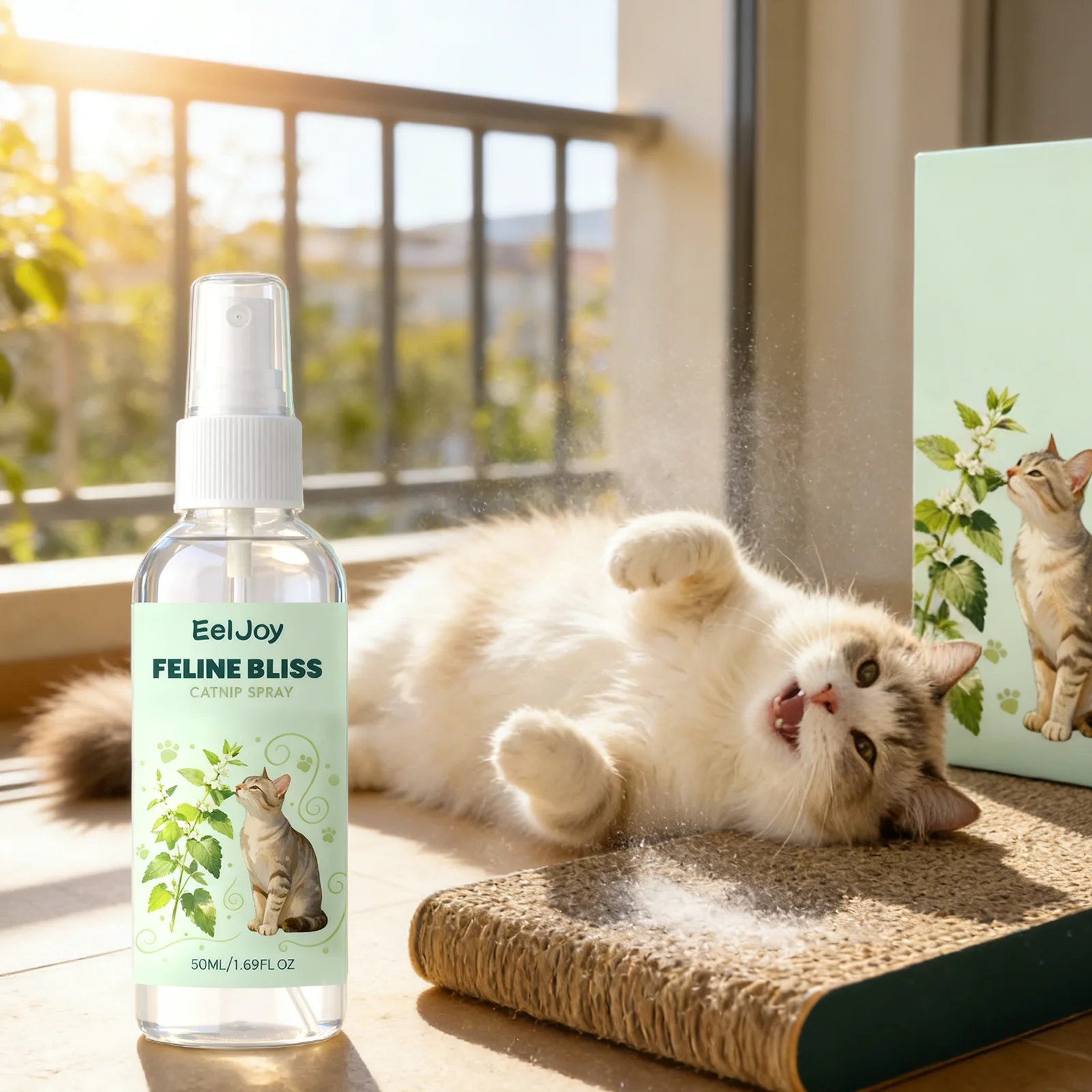 Spray de Catnip para Gatos: Novo Spray Atrativo com Silver Vine para Parar de Arranhar Móveis, Alívio da Ansiedade e Treinamento