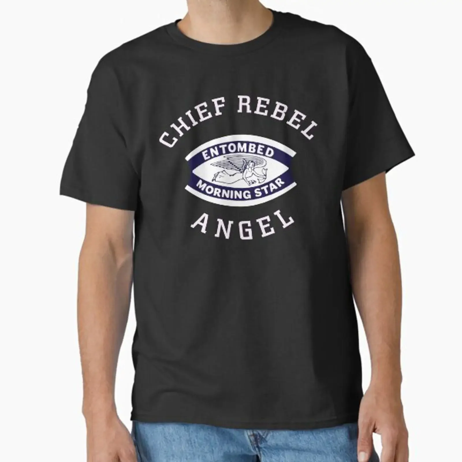 ENTOMBED CHIEF REBEL ANGEL Classic T Shirt vintage Washed Soft streetwear Casual Comfortable Top For Everyday Wear Versatile