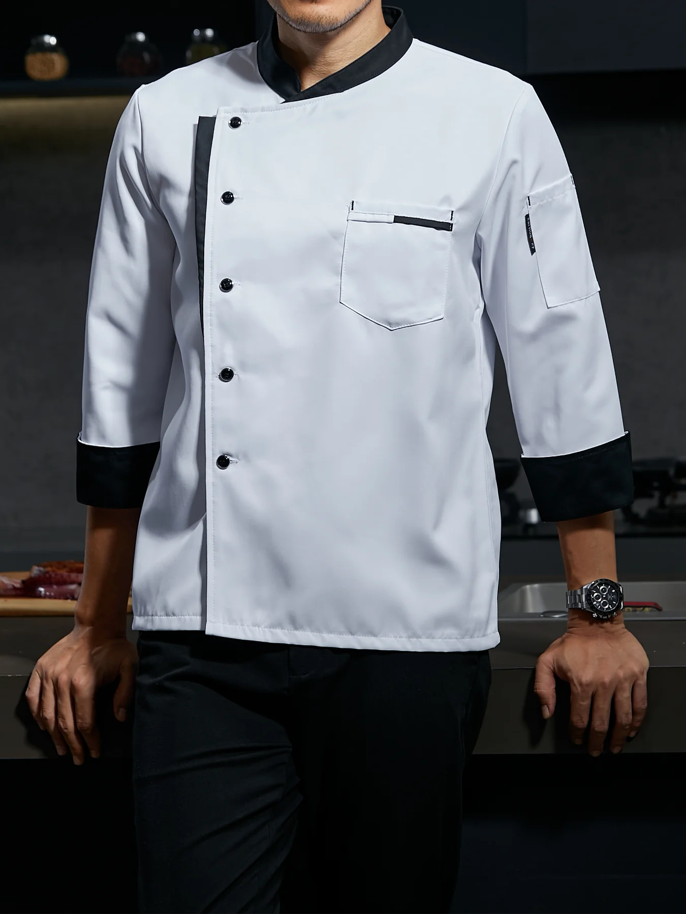 uniformes-profissionais-de-chef-de-manga-comprida-adequados-para-hoteis-cozinhas-e-a-industria-artistica-disponiveis-em-uma-variedade-de-cores