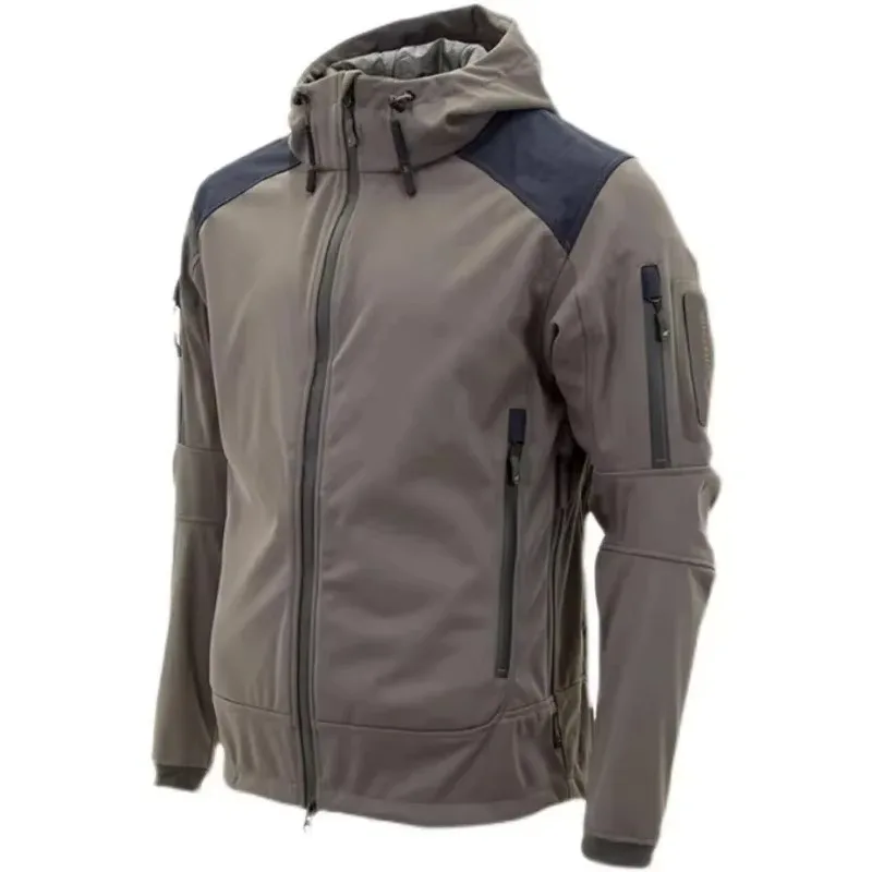 Light and Cold Cotton Clothes Outdoor Military Camouflage Jacket Men's Winter Warm Cycling Clothes Hooded Multi-pocket Wind