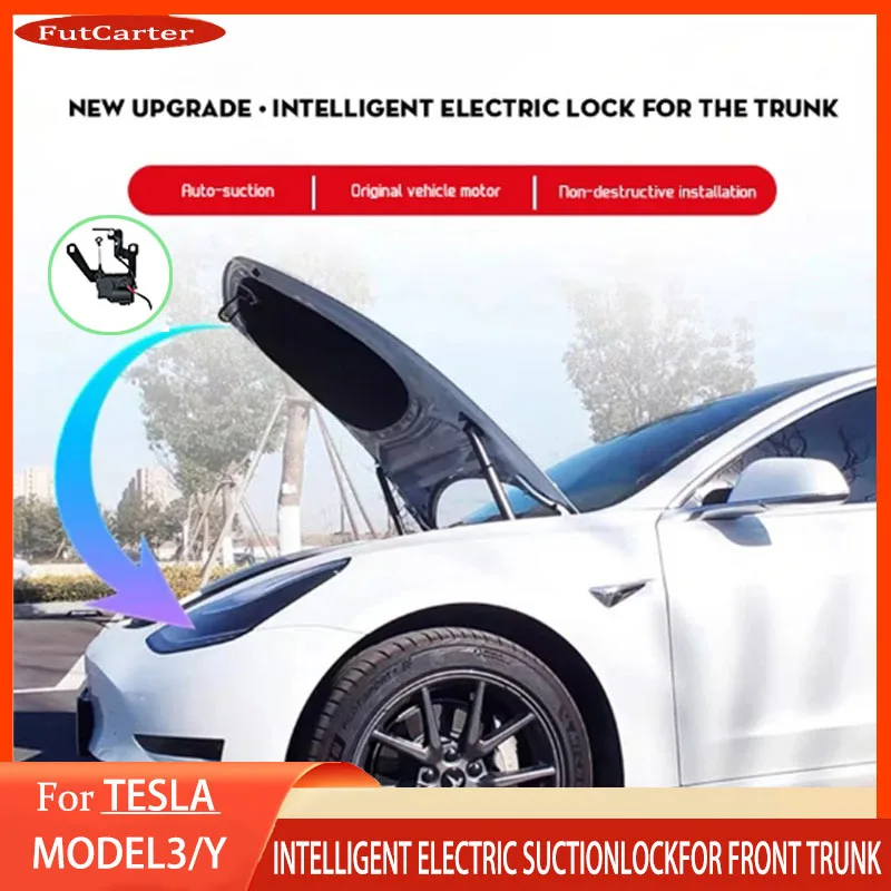 Front Spare Box Electric Lock Soft-closing for Tesla Model 3 /Y Automatic Adsorption Easy Installation