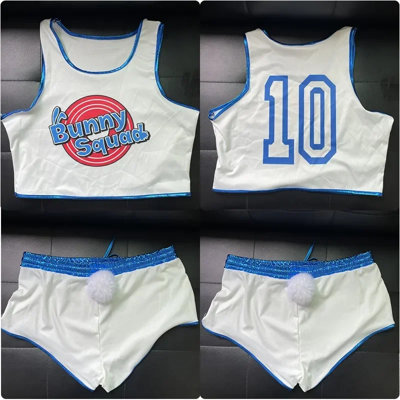 Lola Bunny-女性のためのコスプレコスチューム,女性のための宇宙ウサギの服,セクシーなバスケットボールジャージ,ハロウィーンの衣装