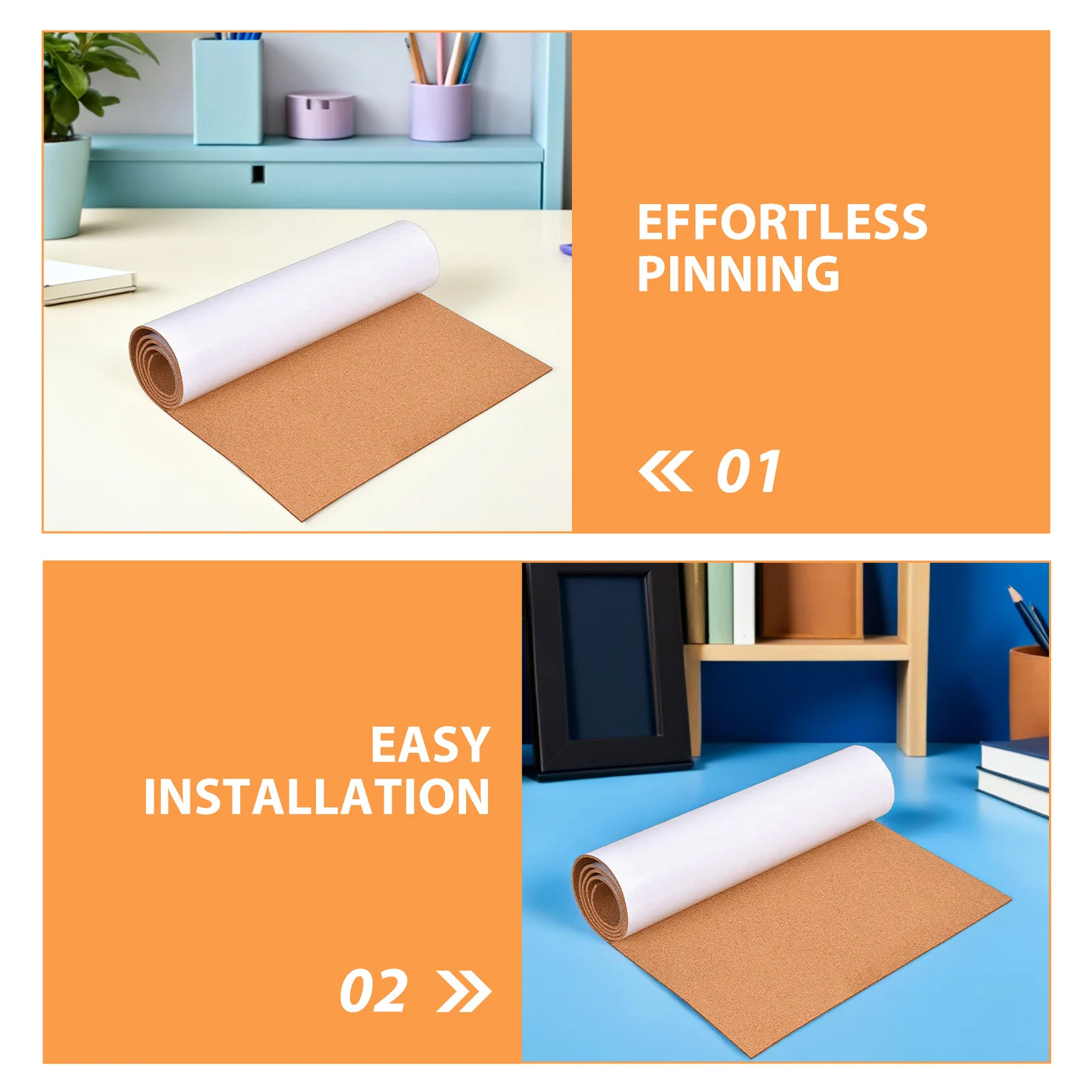 لوح الفلين لفة سميكة ذاتية اللصق ورقة الفلين 472x152 قطع مرنة لحجم لوحة المذكرة مكتب المنزل المدرسة لتقوم بها بنفسك